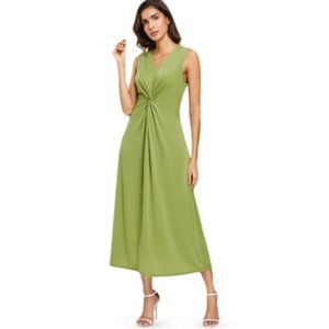 Ruched Longline V Neck Dress